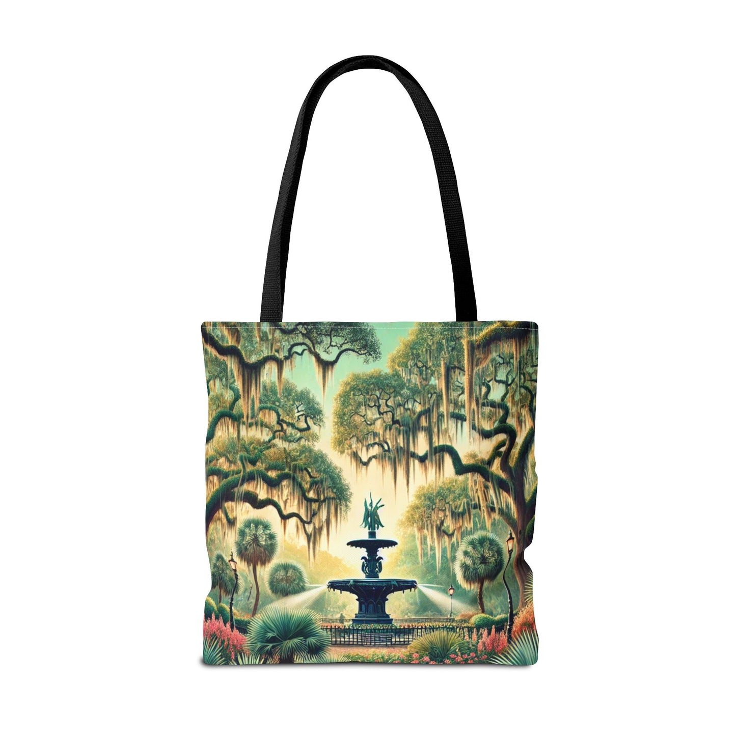 Enchanting Savannah Forsyth Park Tote Bag - Iconic Fountain and Spanish Moss