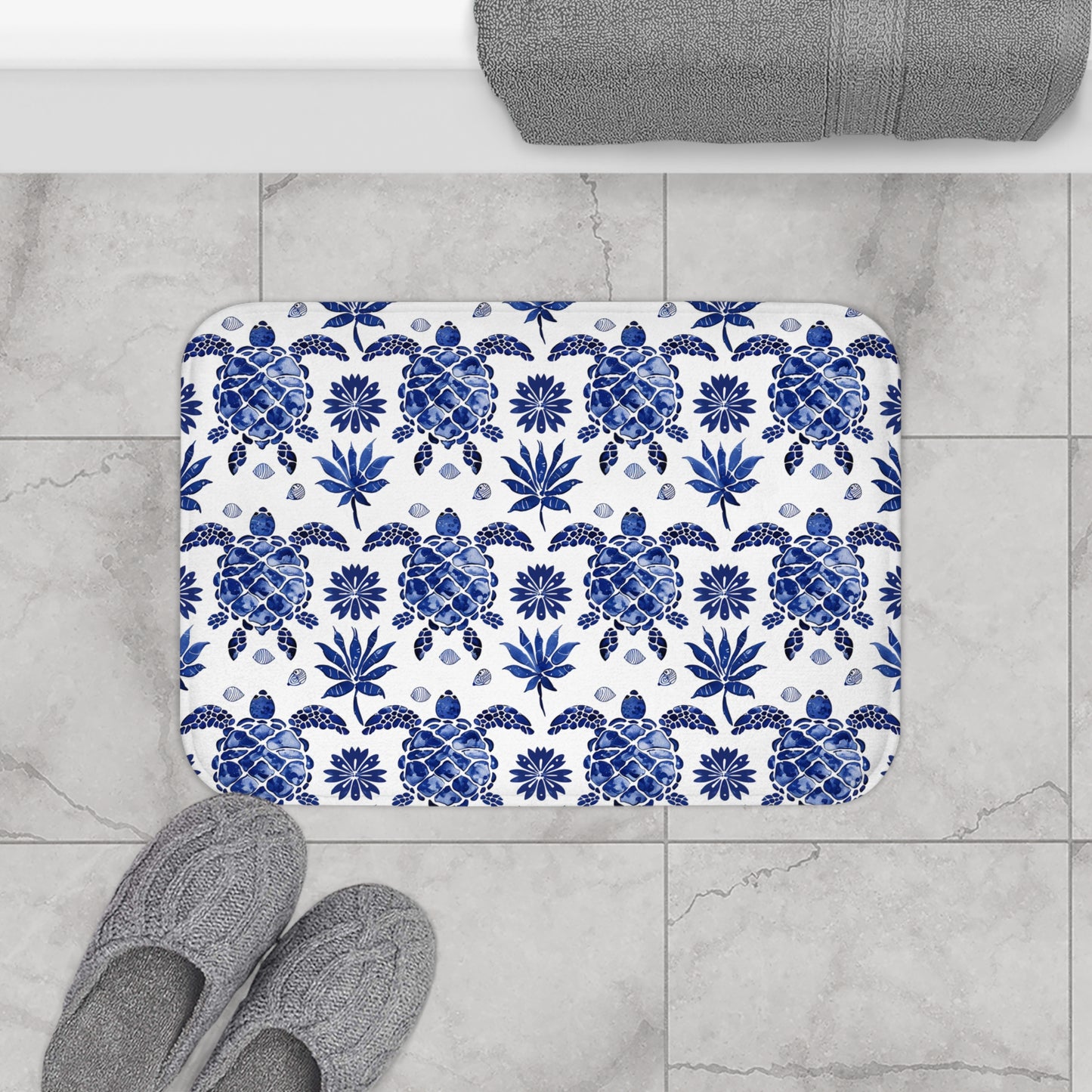 Blue Ocean Turtles Bath Mat
