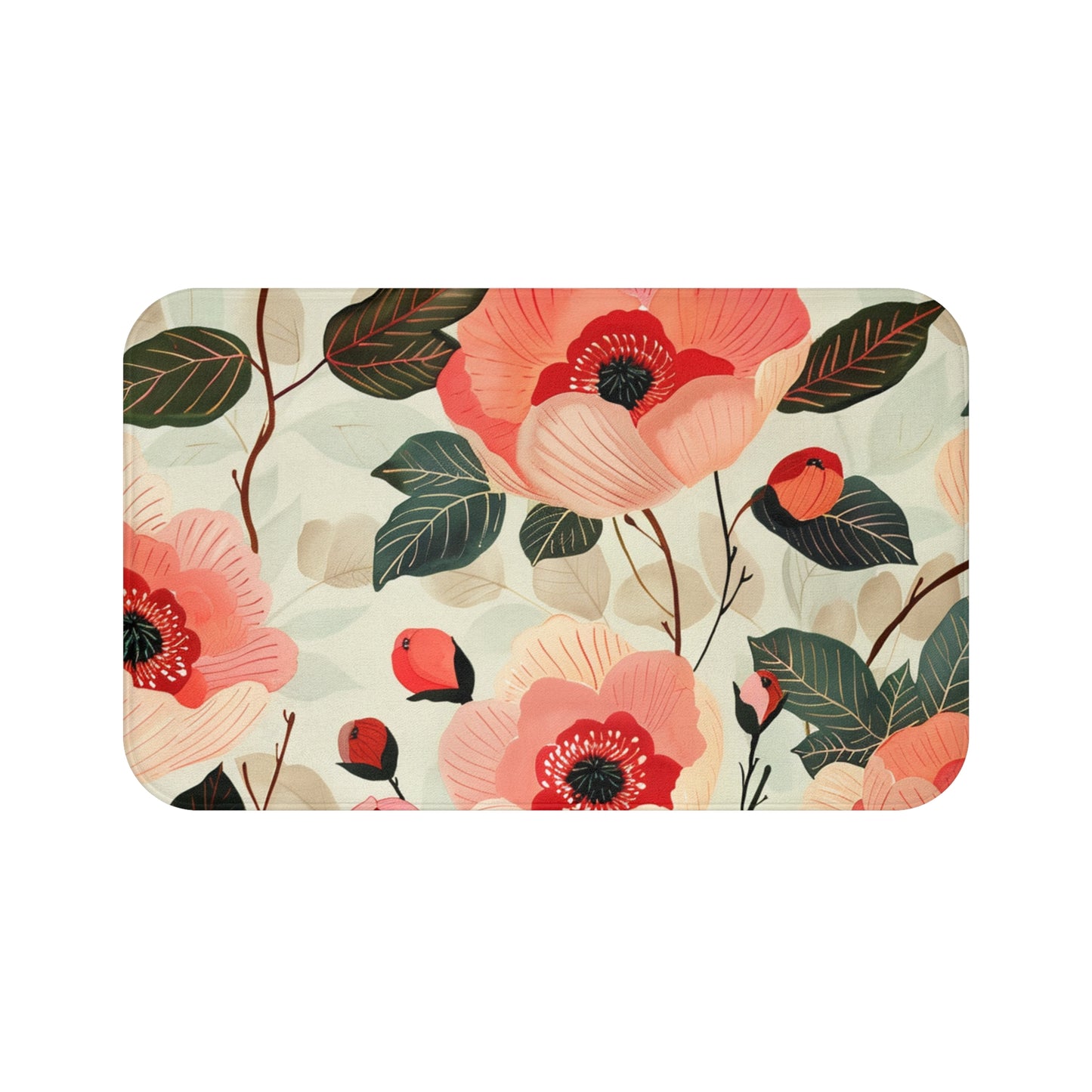 Japandi Floral Bath Mat
