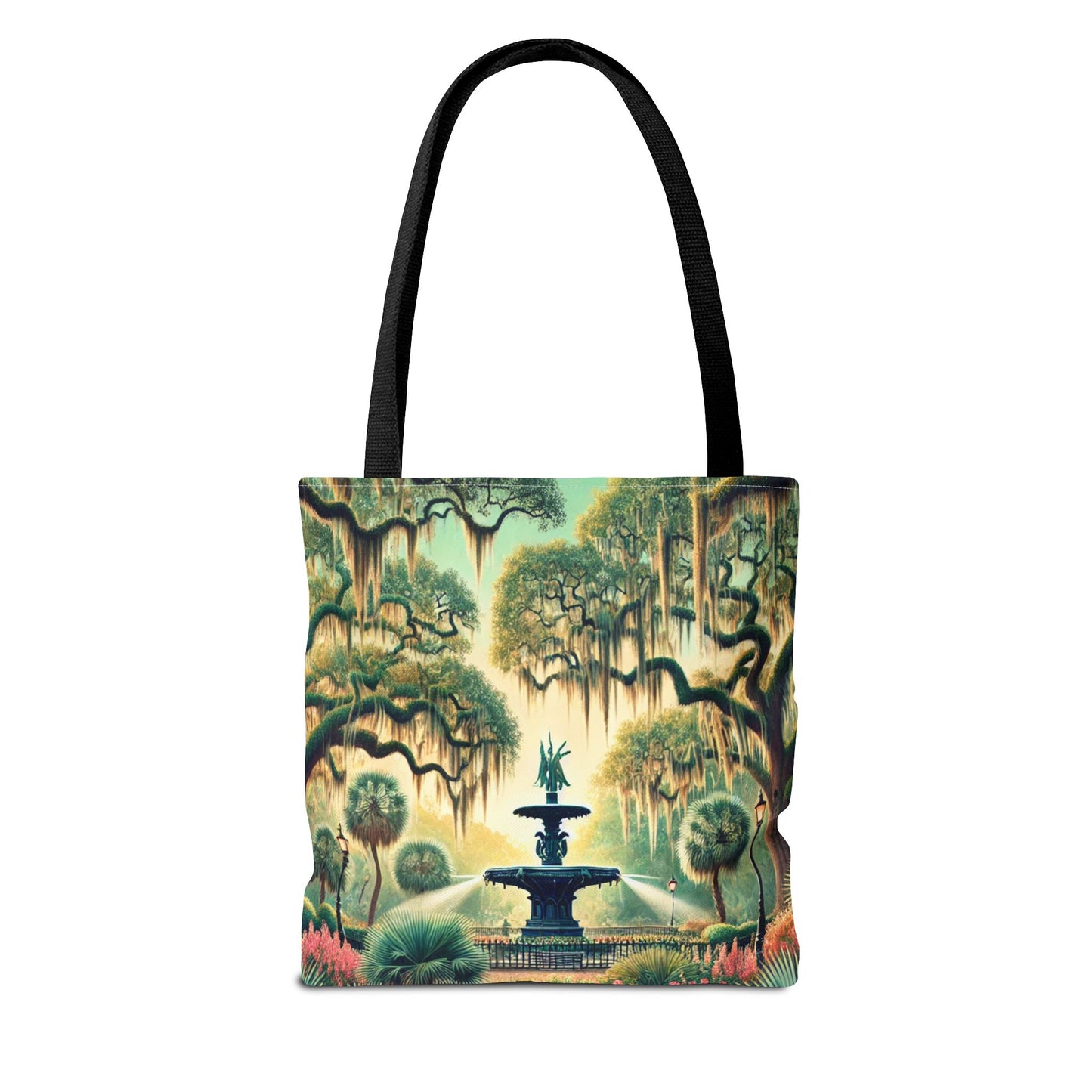 Enchanting Savannah Forsyth Park Tote Bag - Iconic Fountain and Spanish Moss