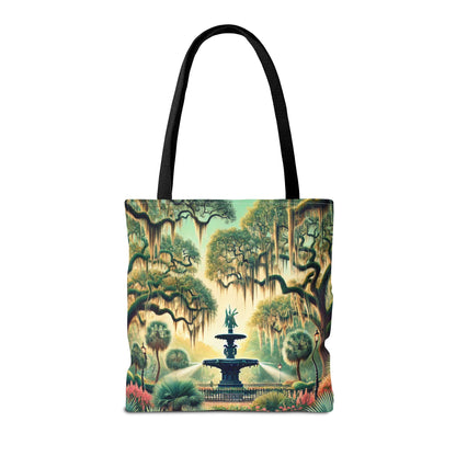 Enchanting Savannah Forsyth Park Tote Bag - Iconic Fountain and Spanish Moss