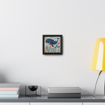 Folk Art Giant Whale - Gallery Canvas Wrap, Square Frame