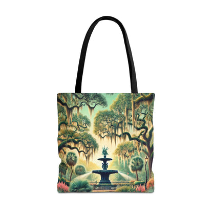 Enchanting Savannah Forsyth Park Tote Bag - Iconic Fountain and Spanish Moss