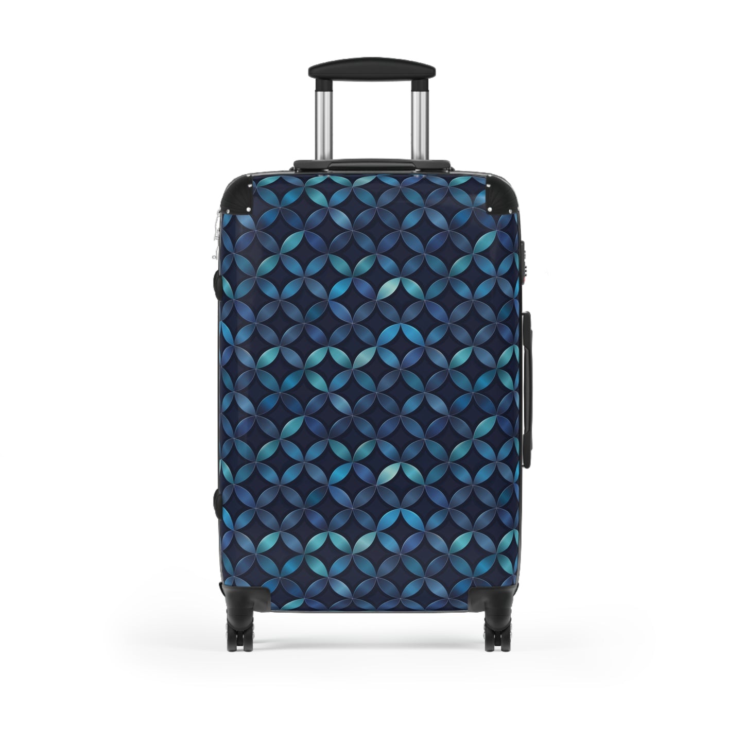 Blue and Turquoise Geometric Designer Suitcase