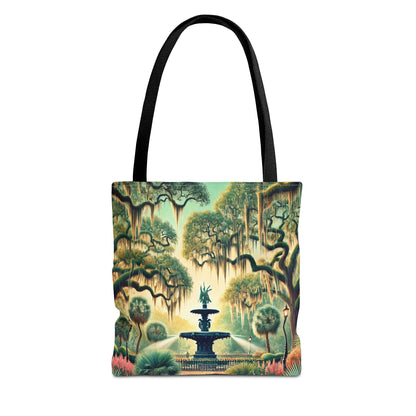 Enchanting Savannah Forsyth Park Tote Bag - Iconic Fountain and Spanish Moss