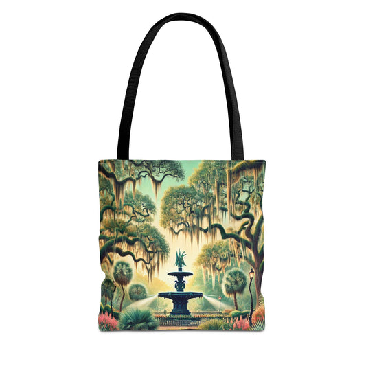 Enchanting Savannah Forsyth Park Tote Bag - Iconic Fountain and Spanish Moss