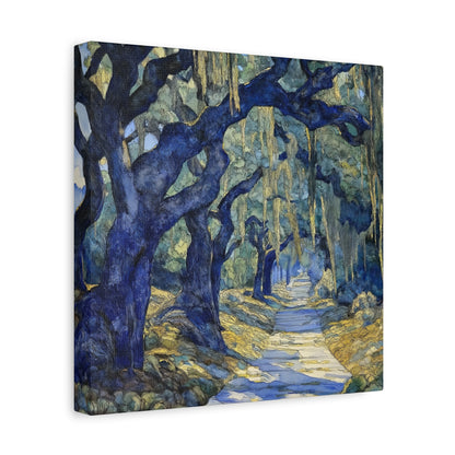 Savannah Georgia Live Oaks and Spanish Moss Landscape - Matte Canvas Wall Art
