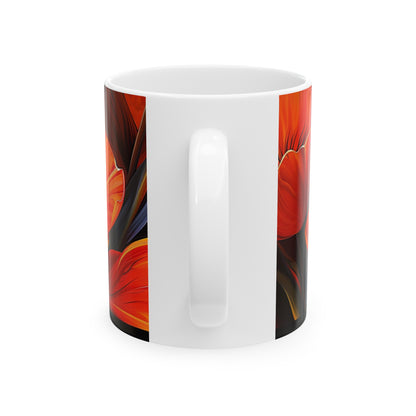 Orange Tulips Closeup - Ceramic Mug, 11oz