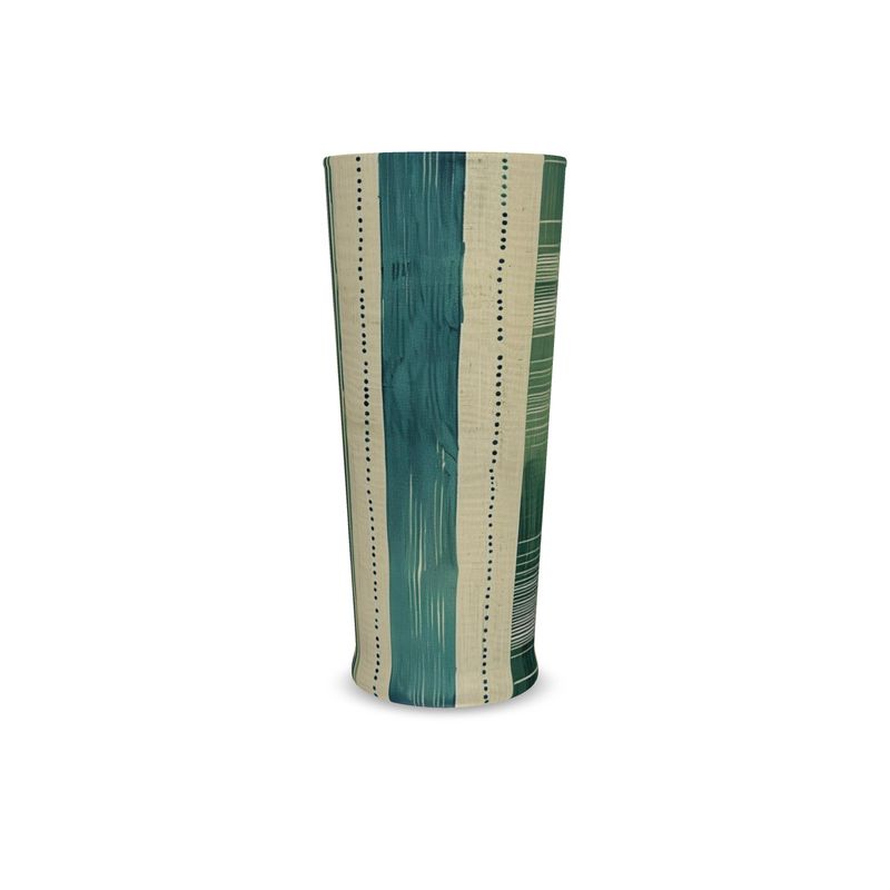 Green and Blue Stripe Tall Glass