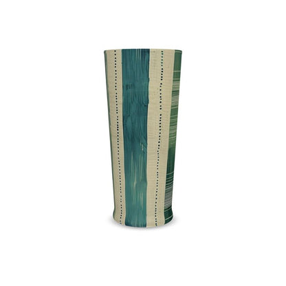 Green and Blue Stripe Tall Glass