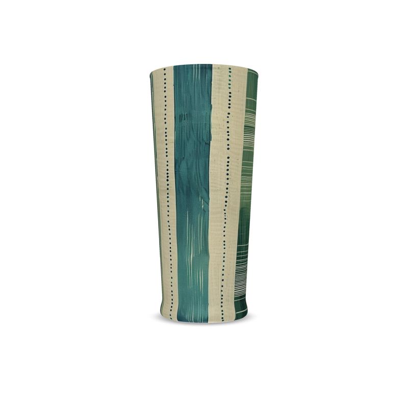 Green and Blue Stripe Tall Glass