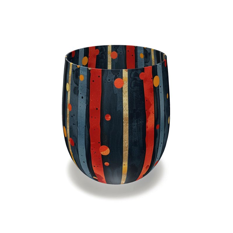 Dark Blue and Gold Stripes - Water Glass