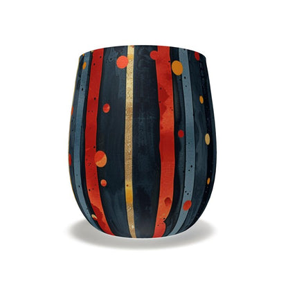 Dark Blue and Gold Stripes - Water Glass
