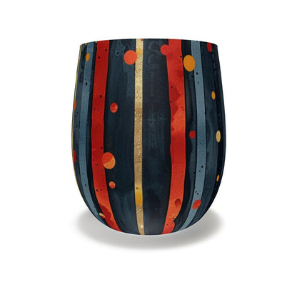 Dark Blue and Gold Stripes - Water Glass