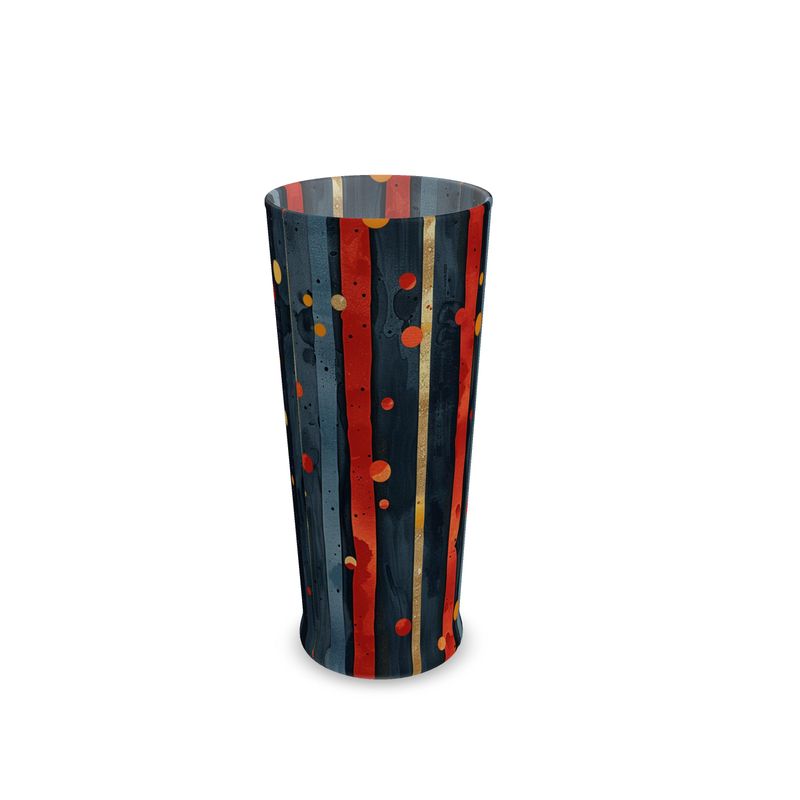 Dark Blue and Gold Stripes - Tall Glass
