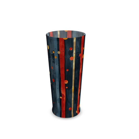 Dark Blue and Gold Stripes - Tall Glass