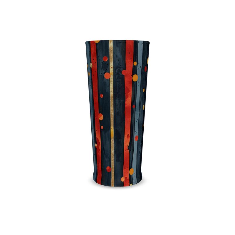 Dark Blue and Gold Stripes - Tall Glass
