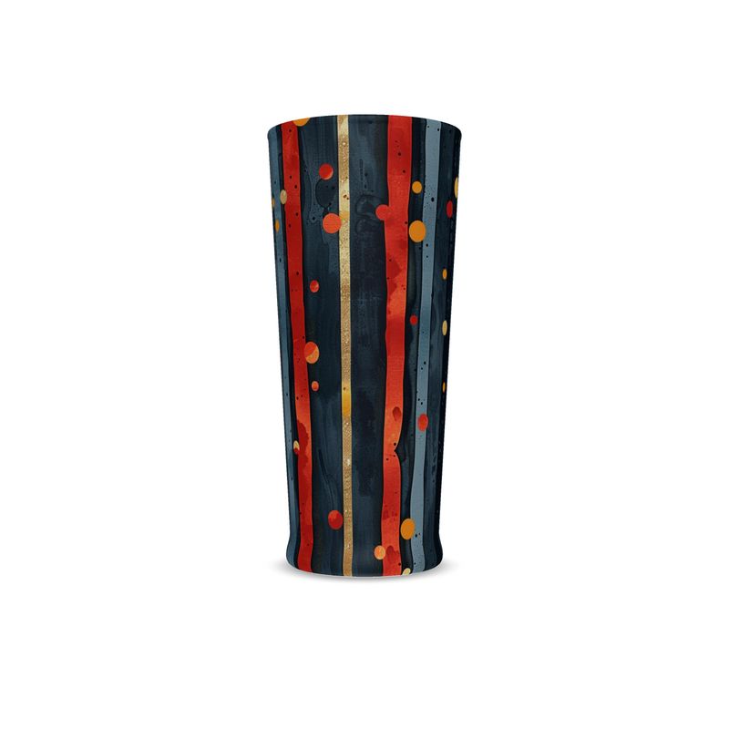Dark Blue and Gold Stripes - Tall Glass