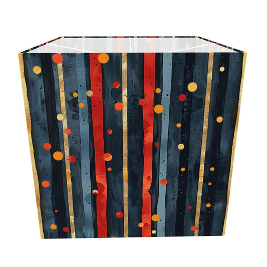 Blue, Red and Gold Stripes - Square Lampshade
