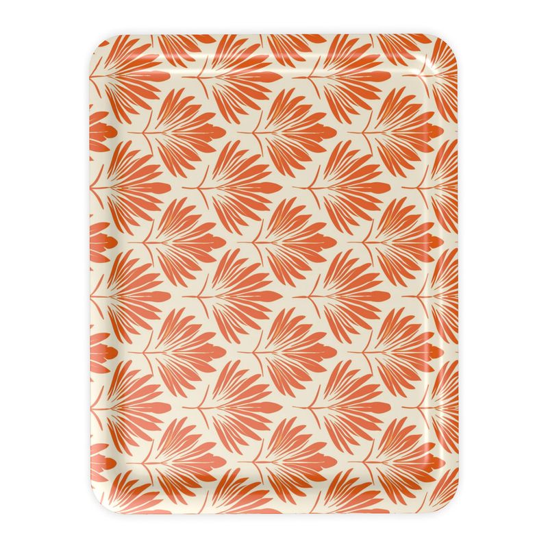 Art Deco Palm Leaf Terra Cotta Serving Tray