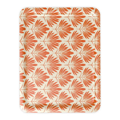 Art Deco Palm Leaf Terra Cotta Serving Tray