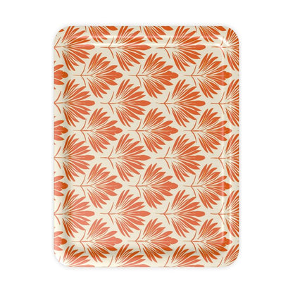 Art Deco Palm Leaf Terra Cotta Serving Tray