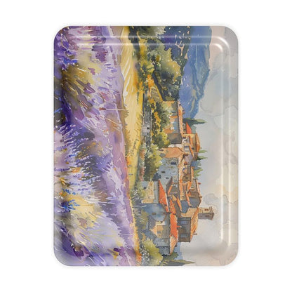 Provence Lavender Fields Watercolor Serving Tray
