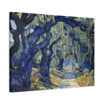 Savannah Georgia Live Oaks and Spanish Moss Landscape - Matte Canvas Wall Art