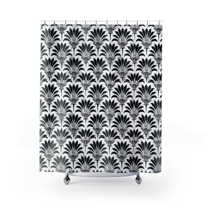 Art Deco Shower Curtain - Black and White
