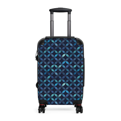 Blue and Turquoise Geometric Designer Suitcase