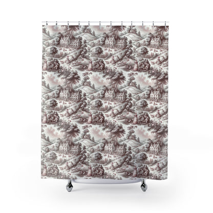 Toile Shower Curtain - Elegant Bathroom Decor