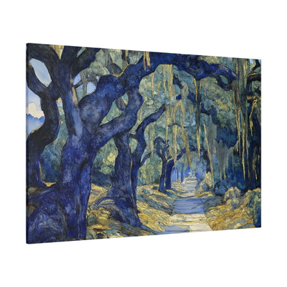 Savannah Georgia Live Oaks and Spanish Moss Landscape - Matte Canvas Wall Art
