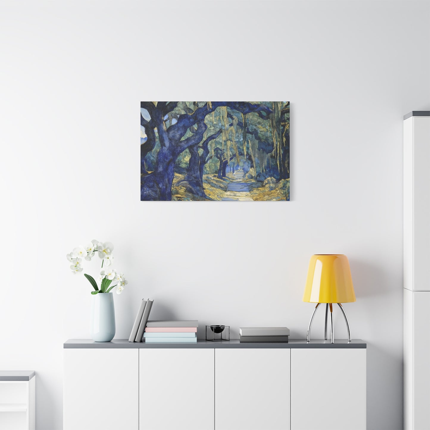 Savannah Georgia Live Oaks and Spanish Moss Landscape - Matte Canvas Wall Art