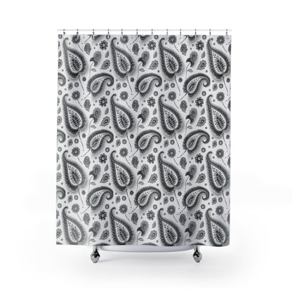 White Paisley Shower Curtain