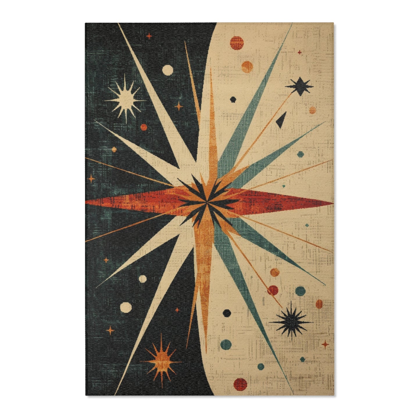 Mid-Century Modern Rug - Starbust Design