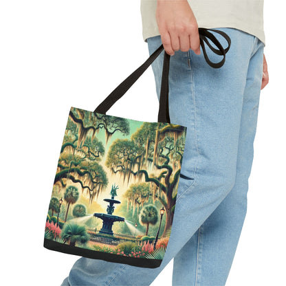 Enchanting Savannah Forsyth Park Tote Bag - Iconic Fountain and Spanish Moss