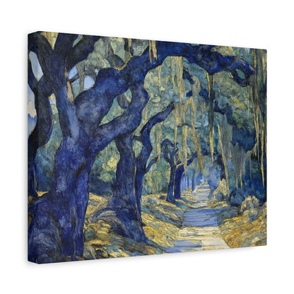 Savannah Georgia Live Oaks and Spanish Moss Landscape - Matte Canvas Wall Art